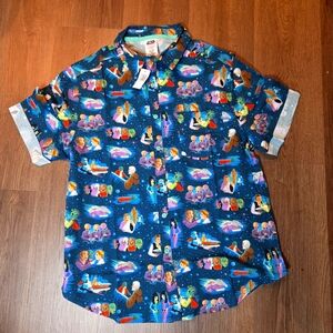 Disney Star Wars Character Print Casual Button Down Shirt